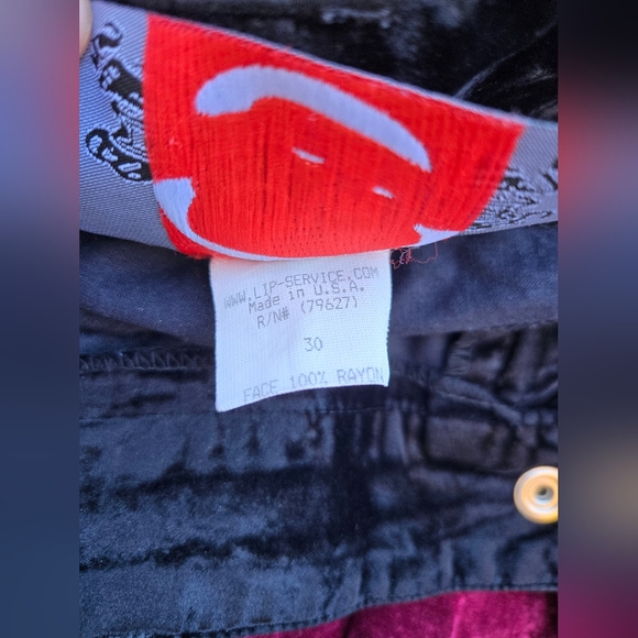 Extremely Rare Vintage Lip Service Velvet Zip Skirt! - Picture 10 of 12